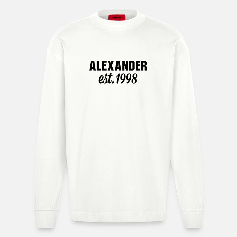 Alexander est 1998 - Heavyweight Oversized Organic Langarmshirt Made in EU - OFF WHITE