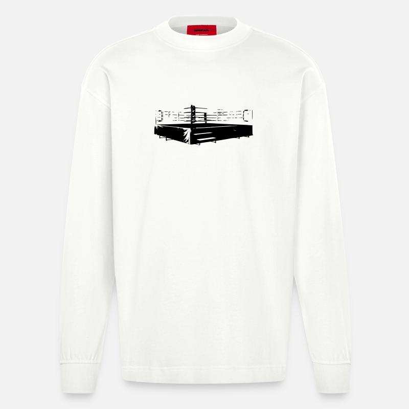 Boxring - Heavyweight Oversized Organic Langarmshirt Made in EU - OFF WHITE