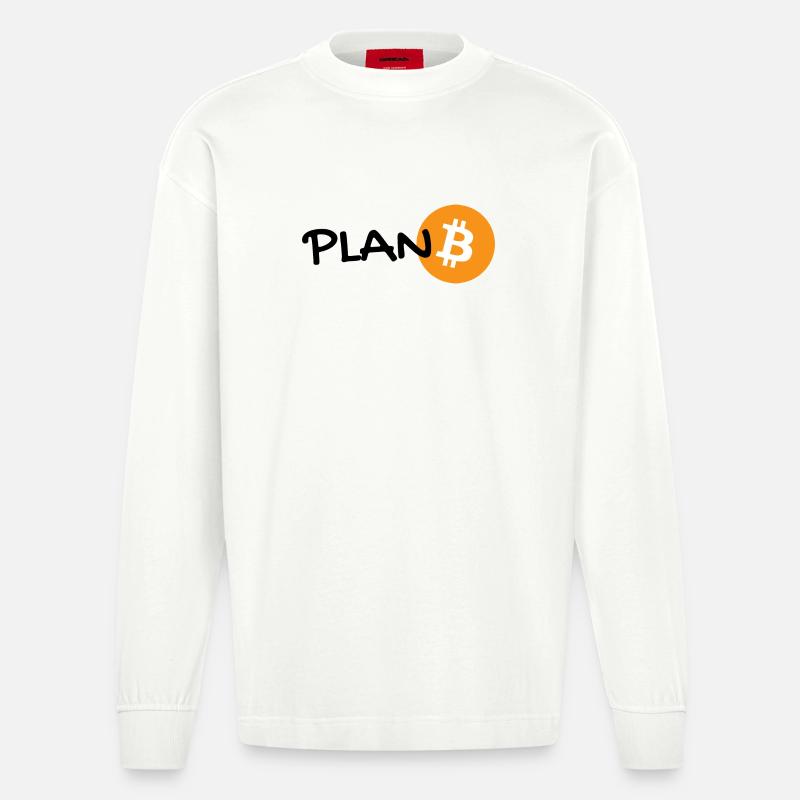 plan B - bitcoin Plan Bitcoin - Hoodl  - Heavyweight Oversized Organic Langarmshirt Made in EU - OFF WHITE