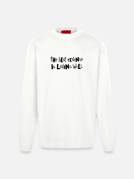 Best revenge ... by Cean - Heavyweight Oversized Organic Longsleeve Shirt Made in EU - OFF WHITE