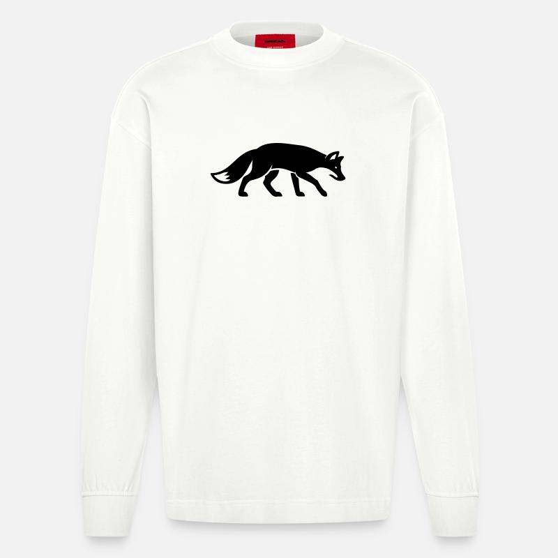 Fuchs Tier - Heavyweight Oversized Organic Langarmshirt Made in EU - OFF WHITE