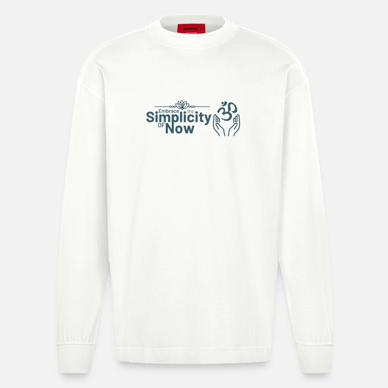 Umarme die Einfachheit des Jetzt - Heavyweight Oversized Organic Langarmshirt Made in EU - OFF WHITE