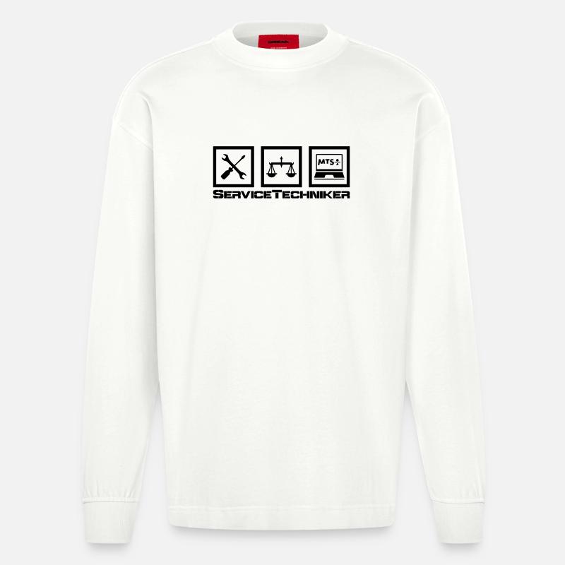 ServiceTech - Heavyweight Oversized Organic Langarmshirt Made in EU - OFF WHITE