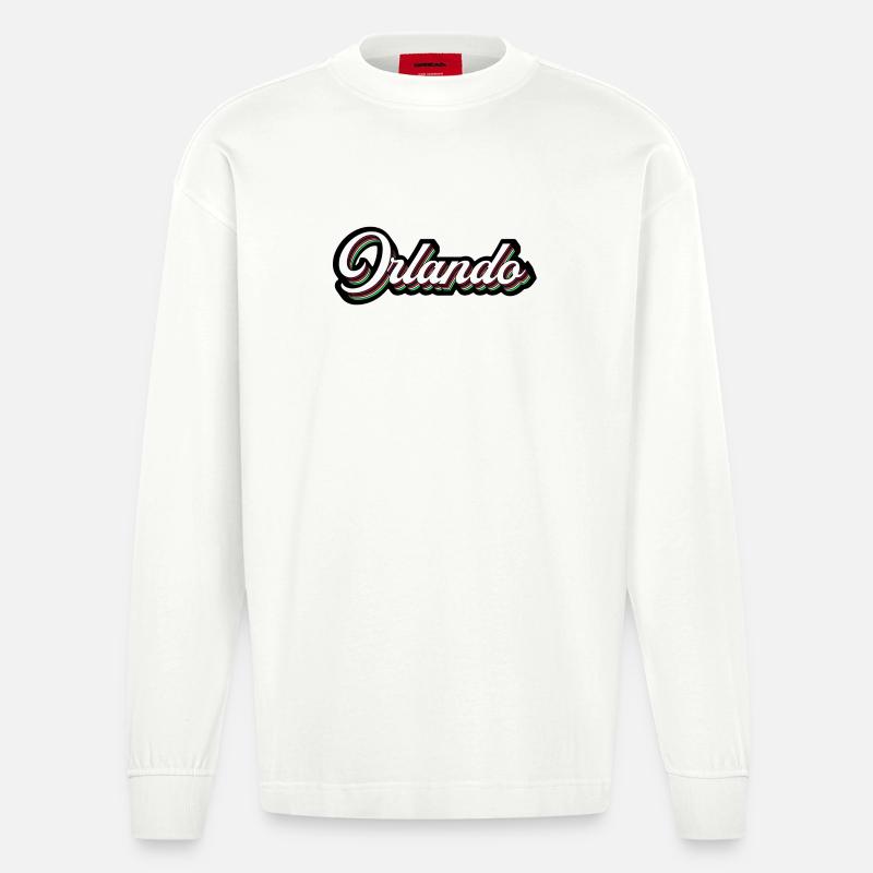 Orlando Rainbow Script - Manches longues bio épais oversize fabriqué en UE - OFF WHITE