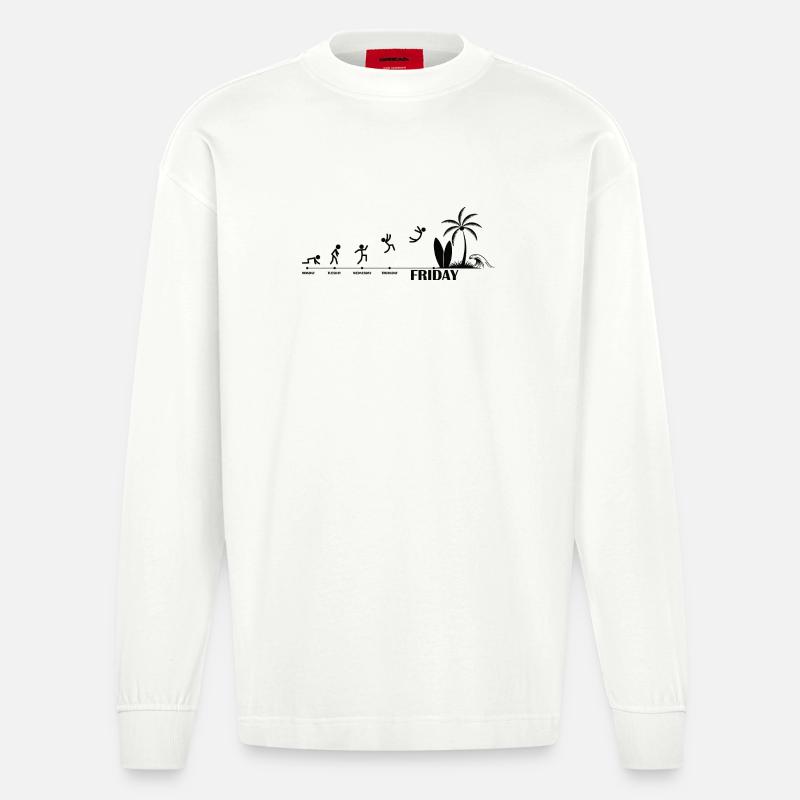 Enfin, Friday Beach Evolution - Manches longues bio épais oversize fabriqué en UE - OFF WHITE
