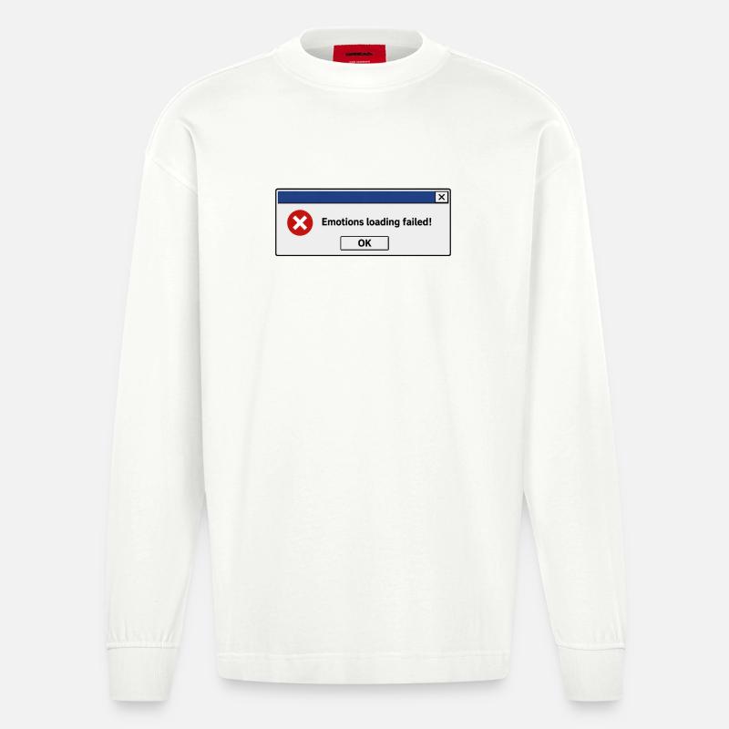 Emotions Loading Failed | Introvertierter Humor - Heavyweight Oversized Organic Langarmshirt Made in EU - OFF WHITE