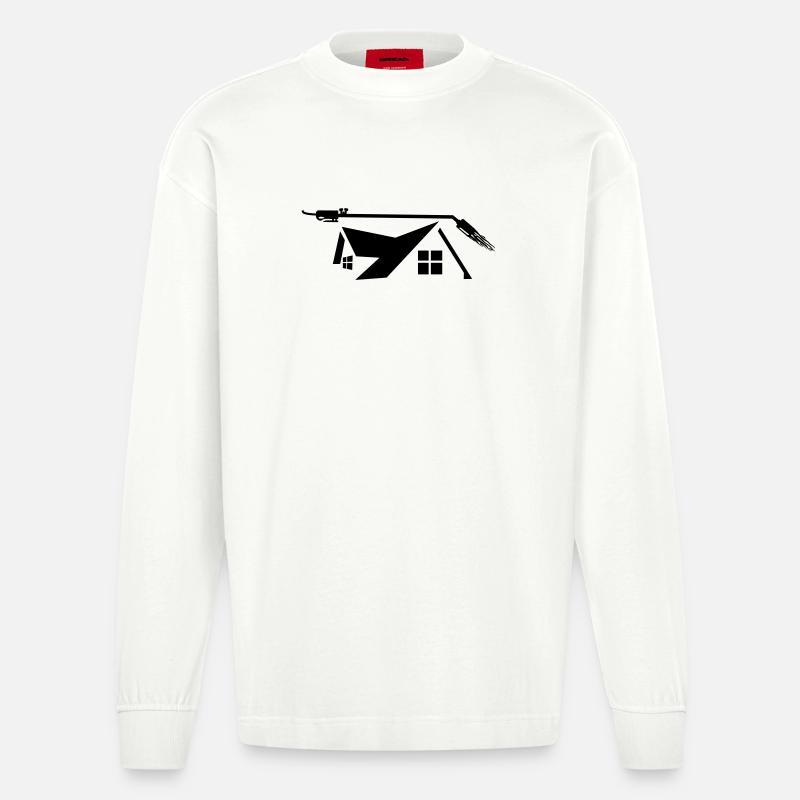 Brûleur à gaz couvreur de maison - Manches longues bio épais oversize fabriqué en UE - OFF WHITE