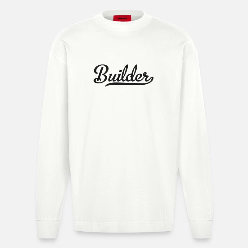 builder - Heavyweight Oversized Organic Langarmshirt Made in EU - OFF WHITE