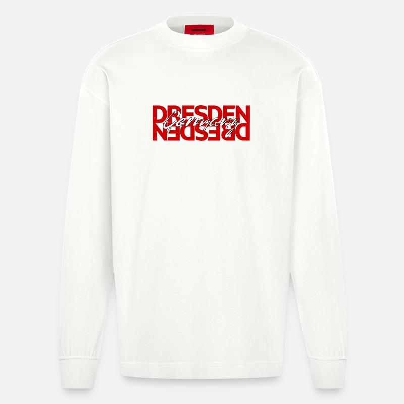 Dresde, Allemagne - Manches longues bio épais oversize fabriqué en UE - OFF WHITE