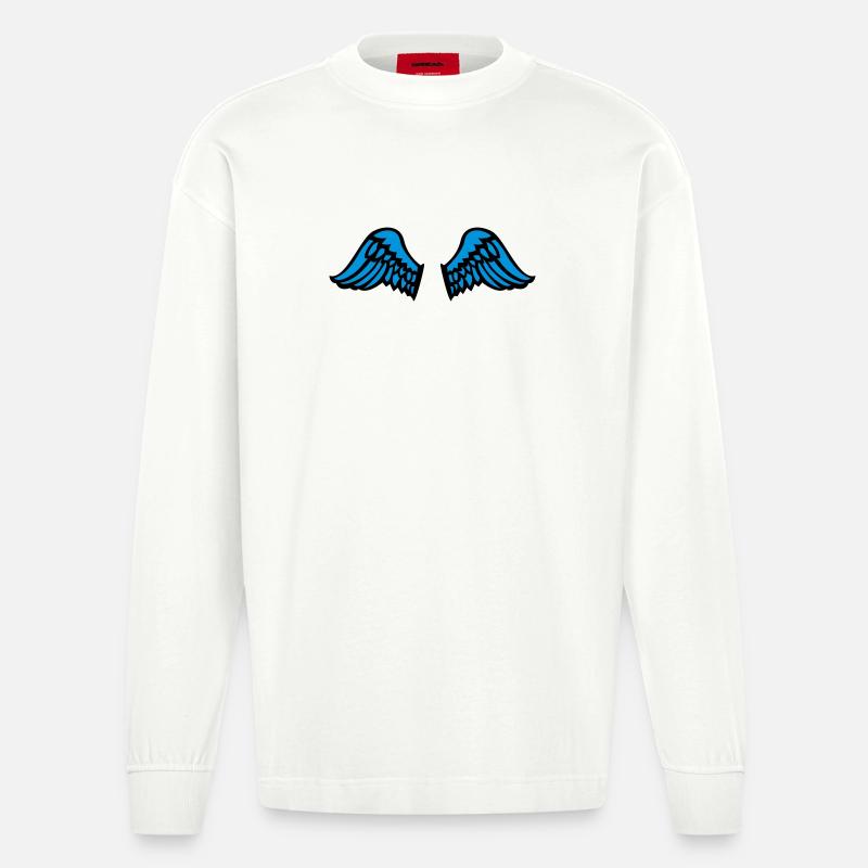 wings - Heavyweight Oversized Organic Langarmshirt Made in EU - OFF WHITE