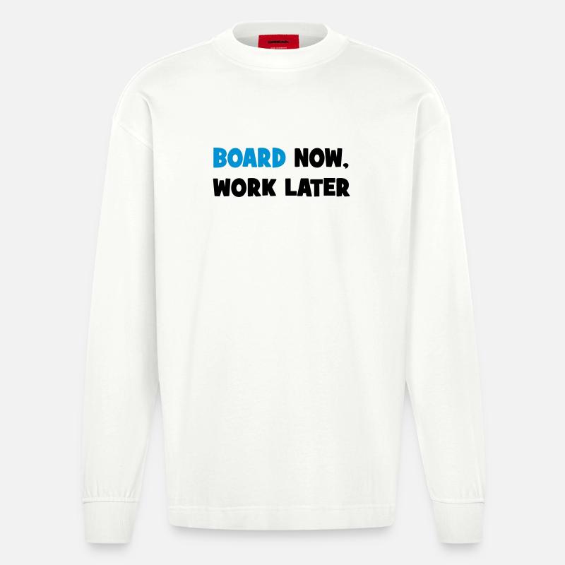 SNOWBOARD - Heavyweight Oversized Organic Langarmshirt Made in EU - OFF WHITE