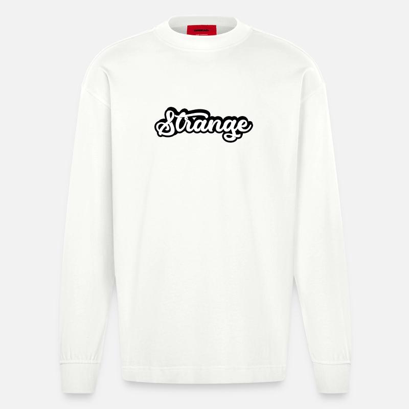 étrange étrange étrange étranger différent - Manches longues bio épais oversize fabriqué en UE - OFF WHITE