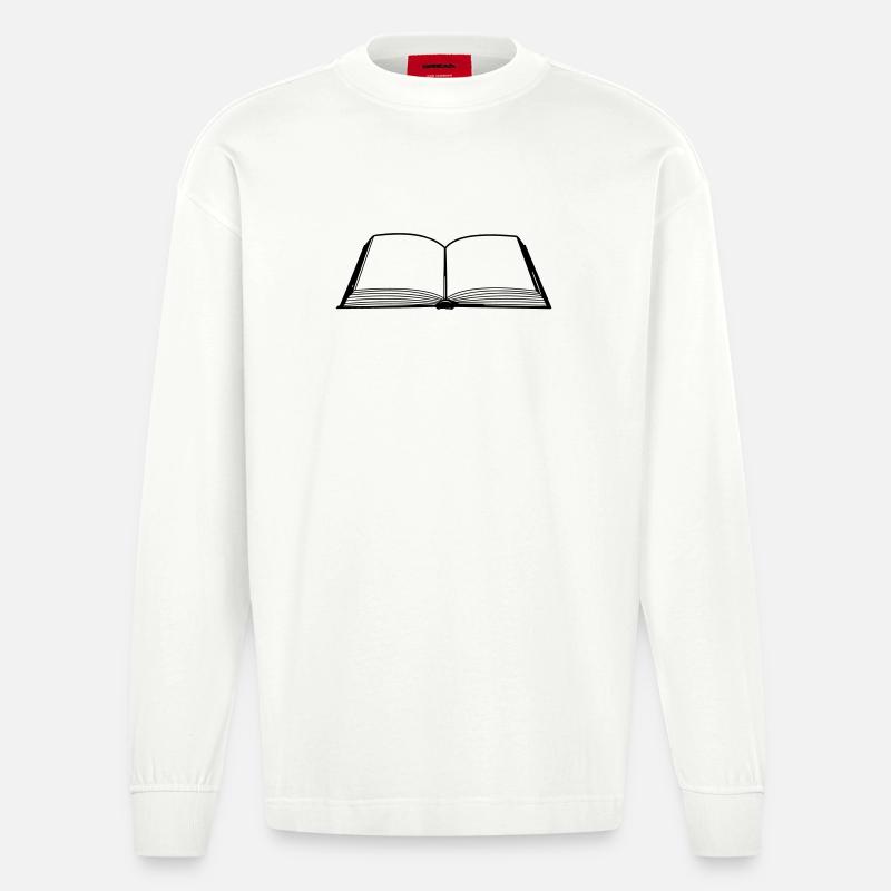 Buch leeren - Heavyweight Oversized Organic Langarmshirt Made in EU - OFF WHITE