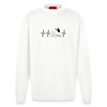 Pulse Diving Plongeur Cliff Jumping Heartbeat - Manches longues bio épais oversize fabriqué en UE - OFF WHITE - Devant