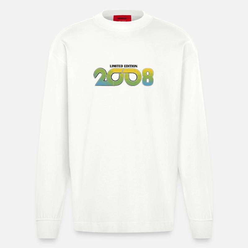 Limitierte Edition 2008 Retro  - Heavyweight Oversized Organic Langarmshirt Made in EU - OFF WHITE