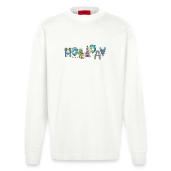 Vacances - Manches longues bio épais oversize fabriqué en UE - OFF WHITE - Devant