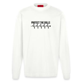 Protect_the_Dolls_love - Heavyweight Oversized Organic Langarmshirt Made in EU - OFF WHITE - Vorne