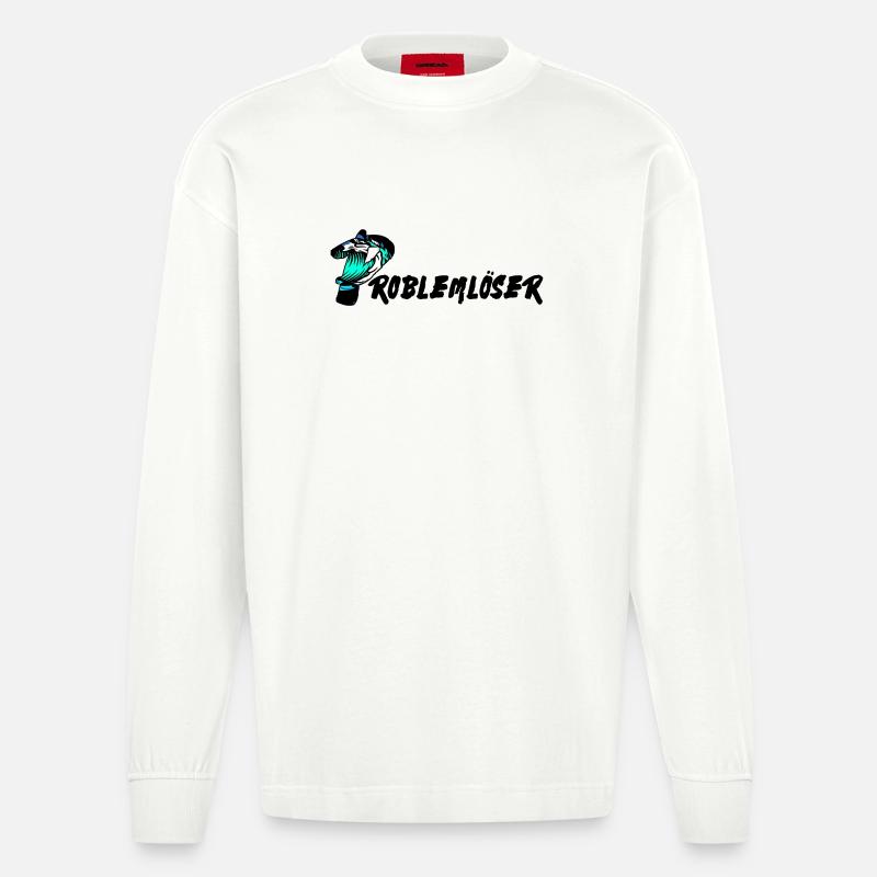 Texte de résolution de problèmes - Manches longues bio épais oversize fabriqué en UE - OFF WHITE