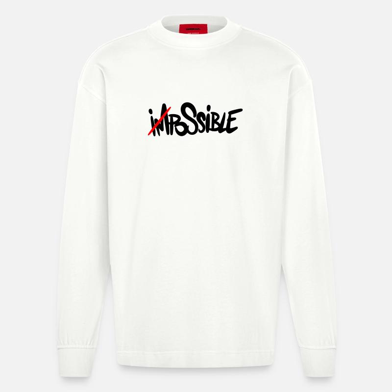 possible. Tout est possible. - Manches longues bio épais oversize fabriqué en UE - OFF WHITE