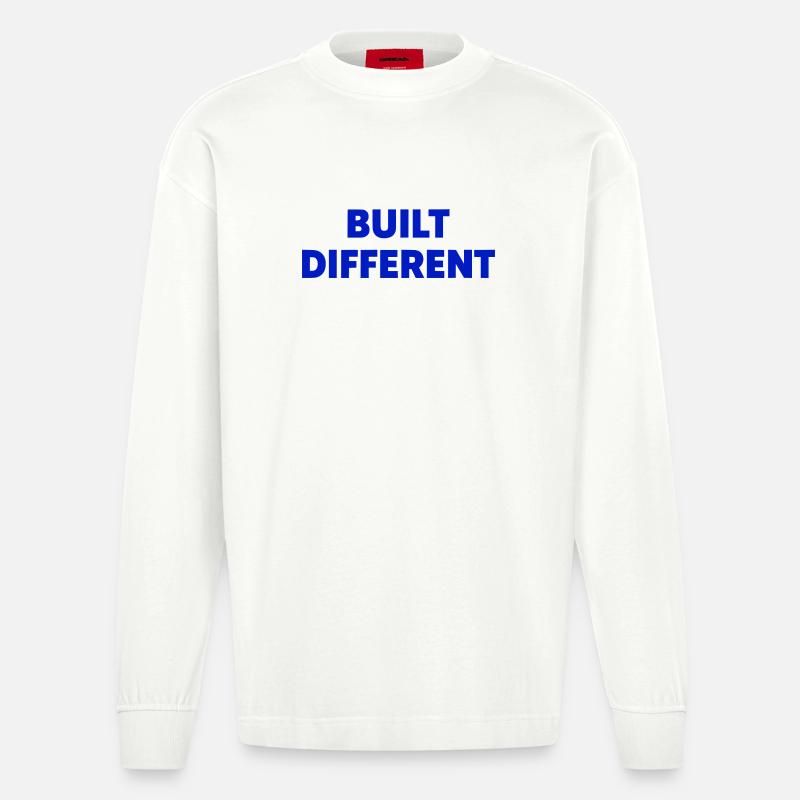 Built Different Motivation Style - Heavyweight Oversized Organic Langarmshirt Made in EU - OFF WHITE