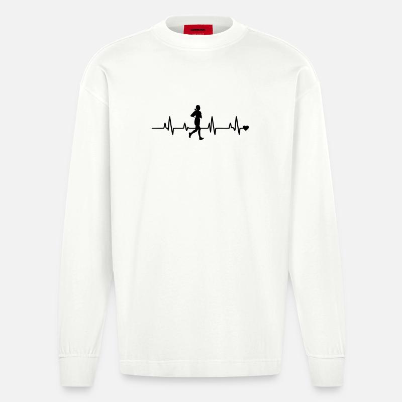 Faire du jogging - Manches longues bio épais oversize fabriqué en UE - OFF WHITE