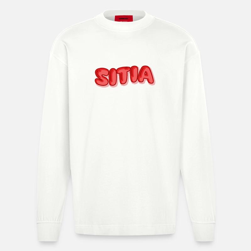 Cadeau pour Sitia - Manches longues bio épais oversize fabriqué en UE - OFF WHITE