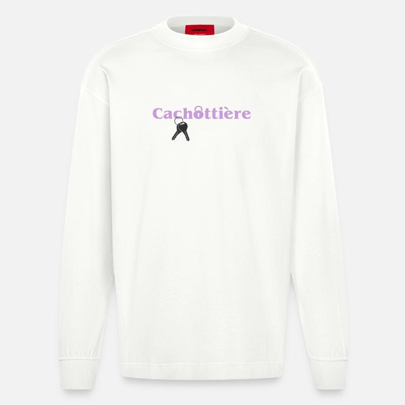 Cachottière Clés et Mystère - Manches longues bio épais oversize fabriqué en UE - OFF WHITE
