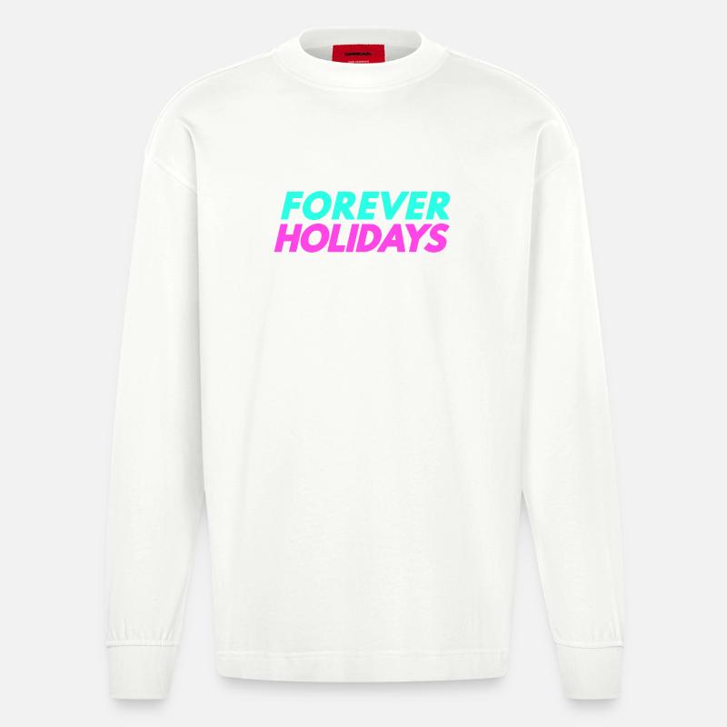 Vacances pour toujours - Manches longues bio épais oversize fabriqué en UE - OFF WHITE
