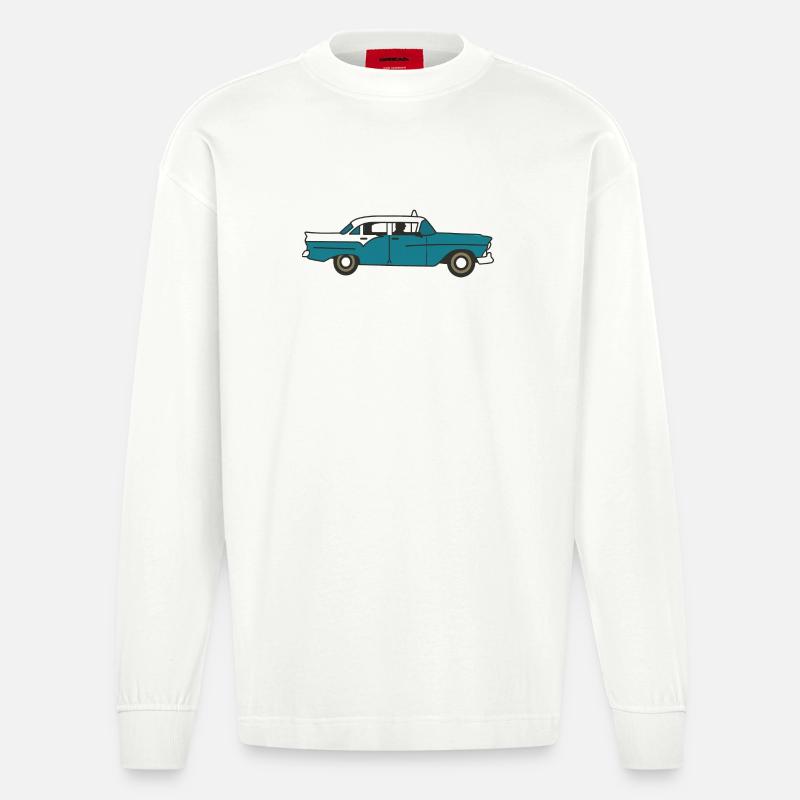 Kubanisches Oldtimer-Auto - Heavyweight Oversized Organic Langarmshirt Made in EU - OFF WHITE