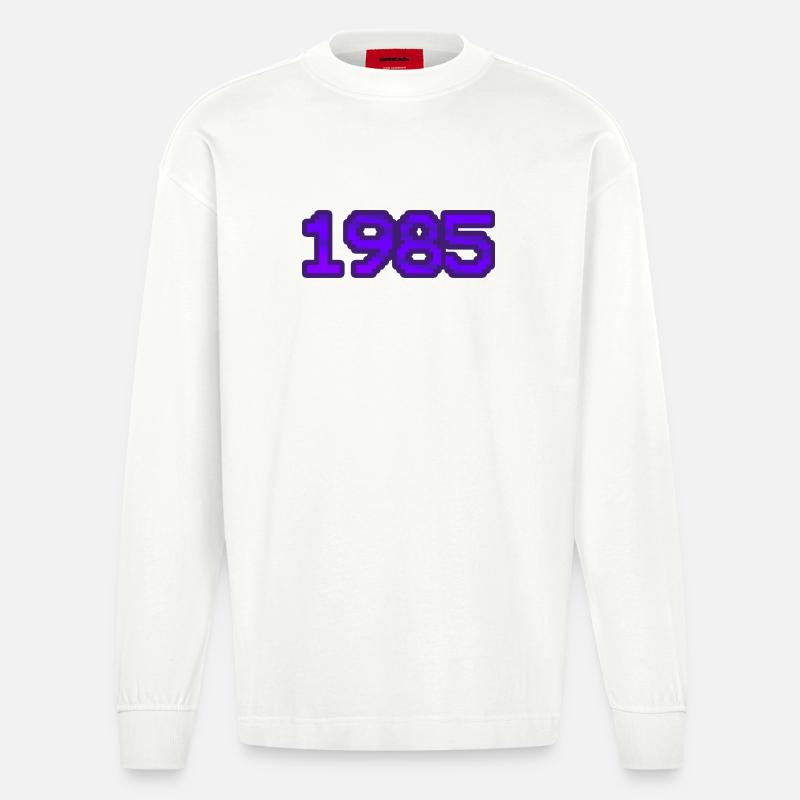 Nerd 1985 - Heavyweight Oversized Organic Langarmshirt Made in EU - OFF WHITE