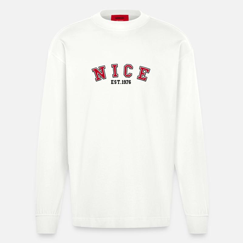 Fondation de Nice en 1976 - Manches longues bio épais oversize fabriqué en UE - OFF WHITE