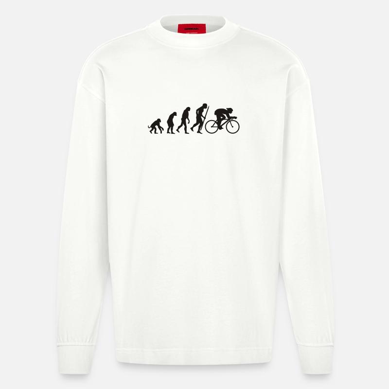 Evolution du cyclisme - Manches longues bio épais oversize fabriqué en UE - OFF WHITE