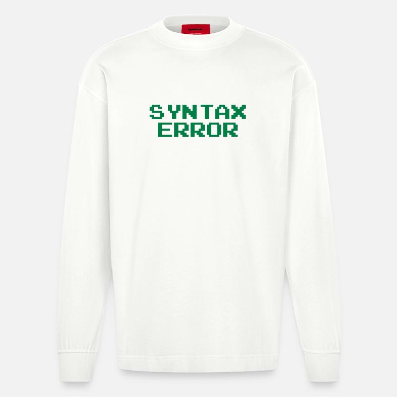 Syntax Error - Heavyweight Oversized Organic Langarmshirt Made in EU - OFF WHITE