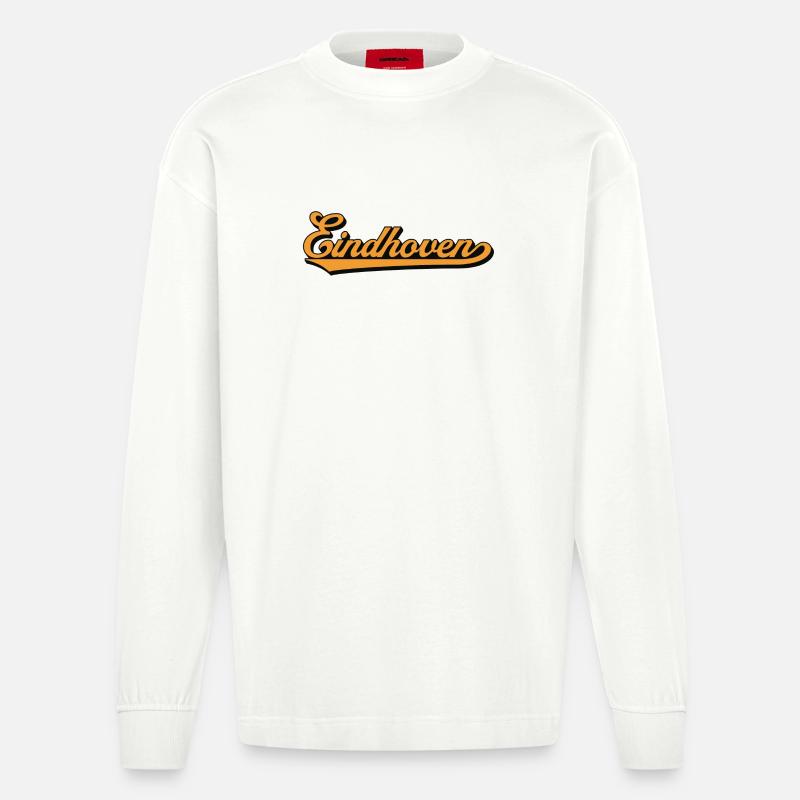 Eindhoven Retro Script - Manches longues bio épais oversize fabriqué en UE - OFF WHITE
