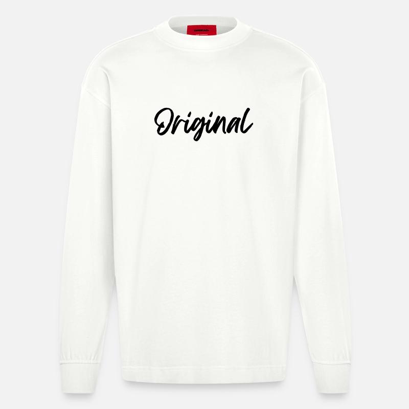 Langue source - Manches longues bio épais oversize fabriqué en UE - OFF WHITE