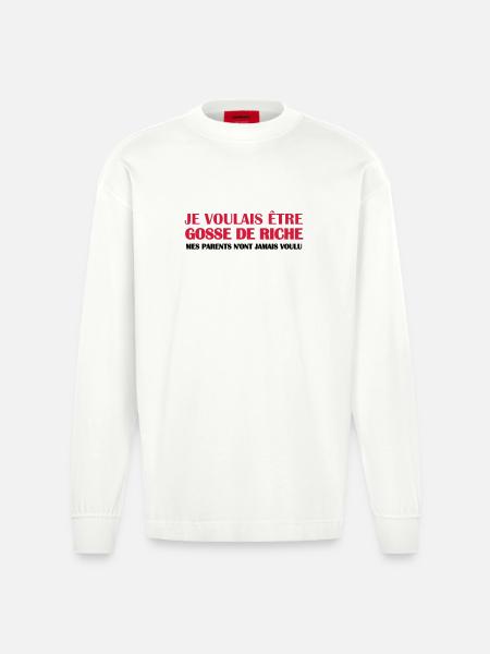 Gosse de riche - Manches longues bio épais oversize fabriqué en UE - OFF WHITE