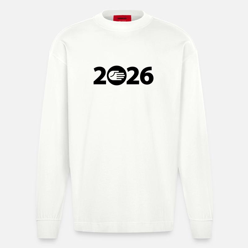 Hallo, Freundschaft 2026 - Heavyweight Oversized Organic Langarmshirt Made in EU - OFF WHITE
