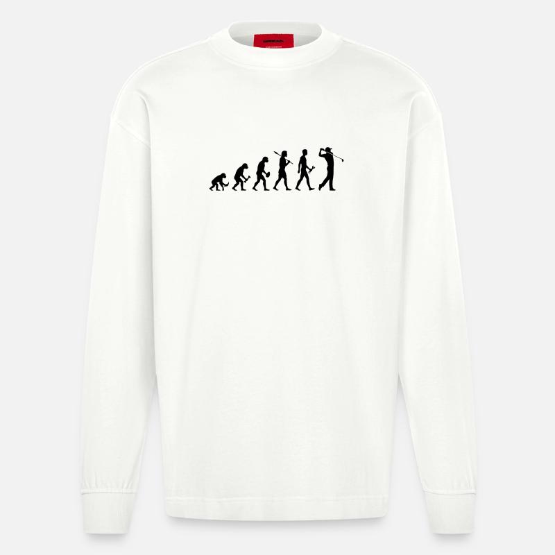 Evolution Golfspieler Golf - Heavyweight Oversized Organic Langarmshirt Made in EU - OFF WHITE