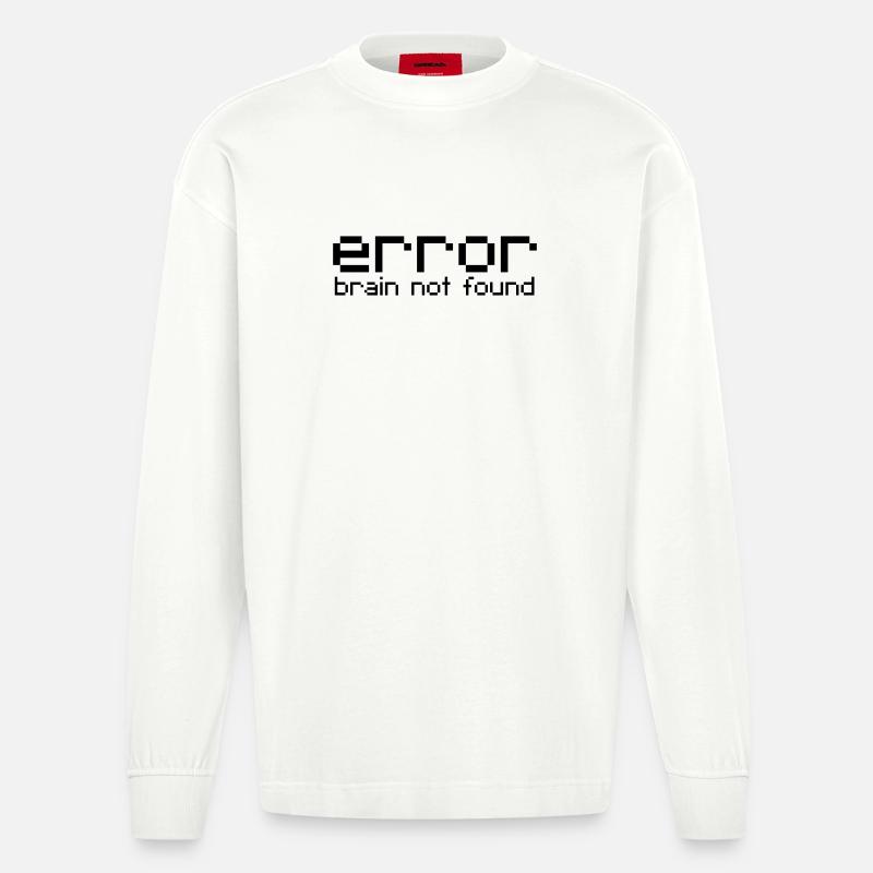 error brain not found - Heavyweight Oversized Organic Langarmshirt Made in EU - OFF WHITE