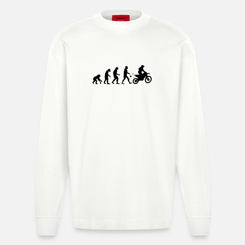 évolution motocross - Manches longues bio épais oversize fabriqué en UE - OFF WHITE
