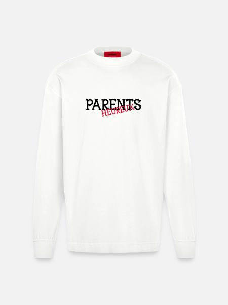 Parents heureux ! - Manches longues bio épais oversize fabriqué en UE - OFF WHITE
