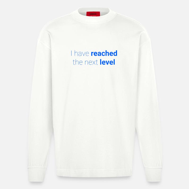 Abstraktes Kontrastmuster zur Selbstdarstellung - Heavyweight Oversized Organic Langarmshirt Made in EU - OFF WHITE