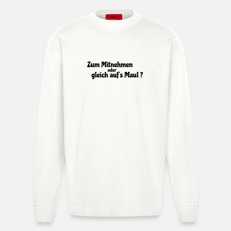 Mitnehmen oder gleich - Heavyweight Oversized Organic Langarmshirt Made in EU - OFF WHITE