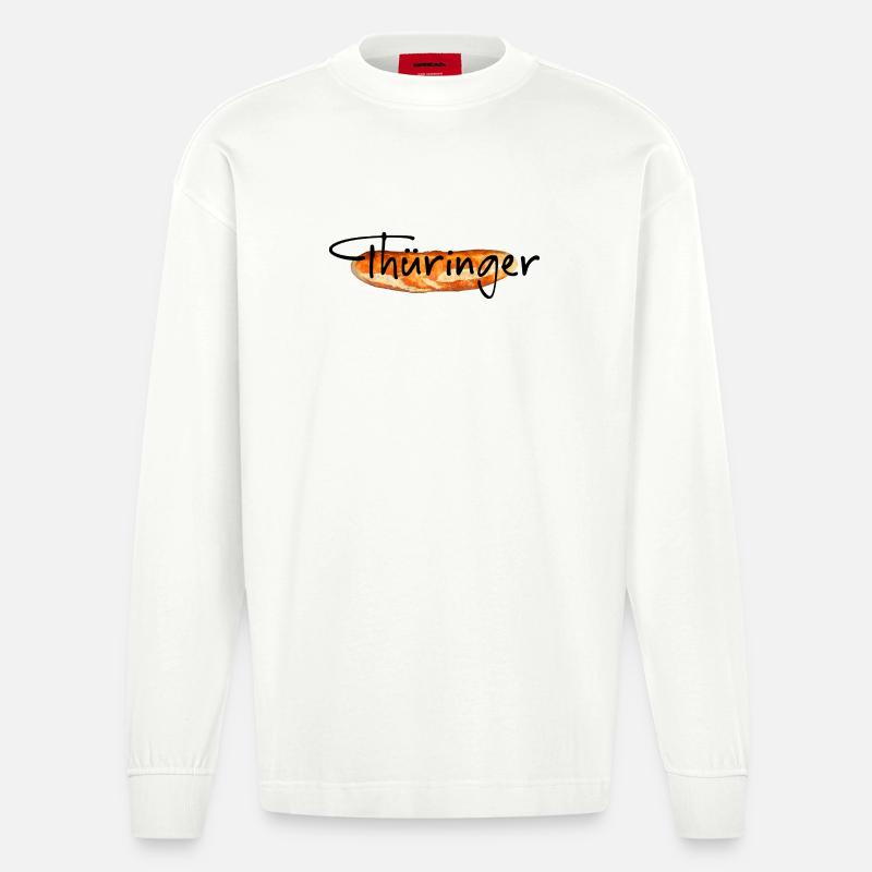 Bratwurst de Thuringe - Manches longues bio épais oversize fabriqué en UE - OFF WHITE