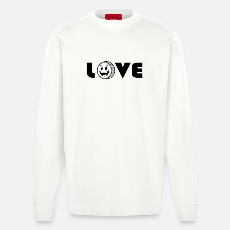 Liebe liebe - Heavyweight Oversized Organic Langarmshirt Made in EU - OFF WHITE