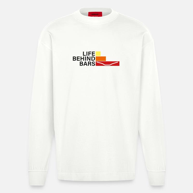 LEBEN HINTER GITTERN Leben hinter Hanteln - Heavyweight Oversized Organic Langarmshirt Made in EU - OFF WHITE