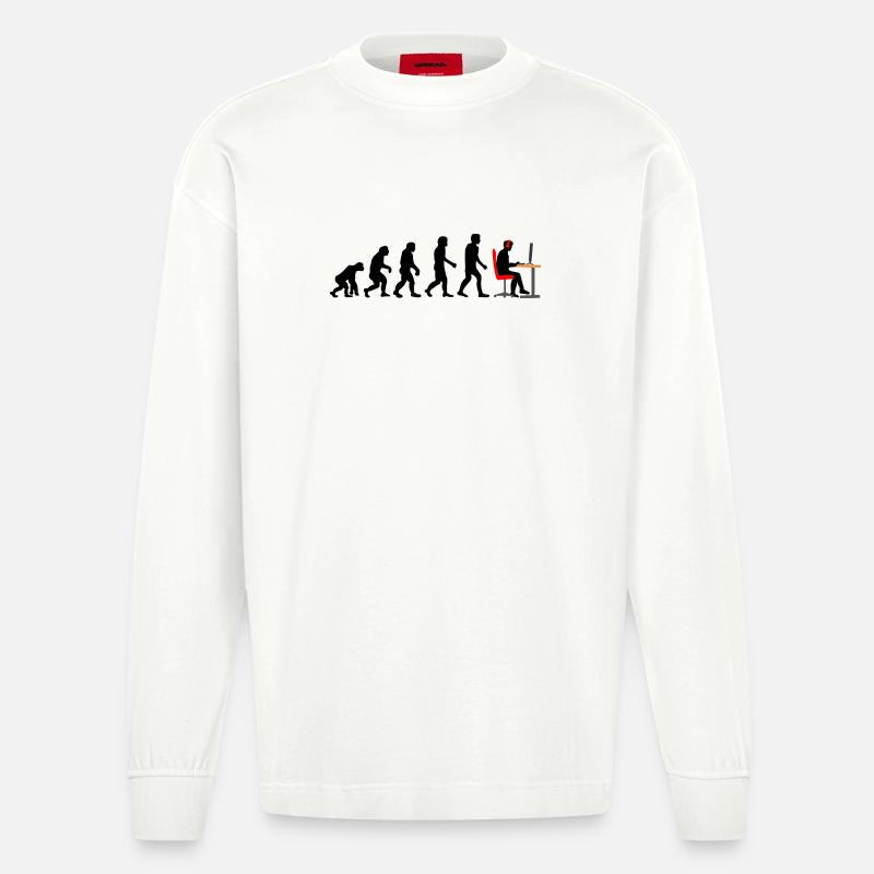 Gamer Evolution 2 - Heavyweight Oversized Organic Langarmshirt Made in EU - OFF WHITE