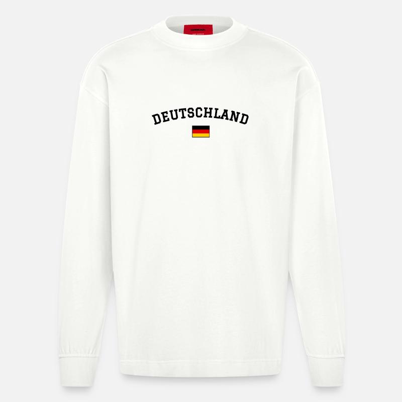 Minimum du drapeau allemand - Manches longues bio épais oversize fabriqué en UE - OFF WHITE
