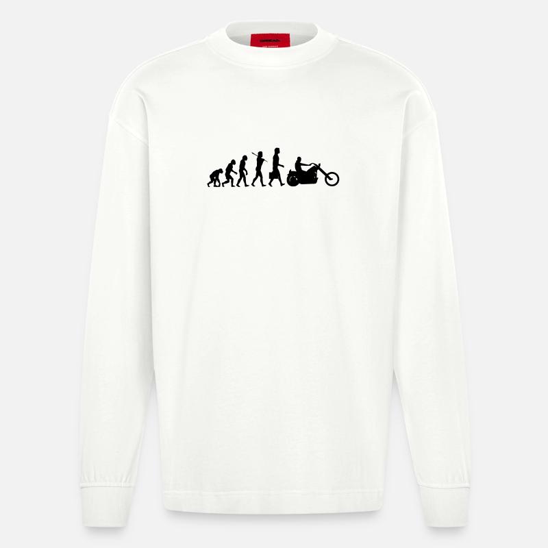 evolution_chopper - Heavyweight Oversized Organic Langarmshirt Made in EU - OFF WHITE