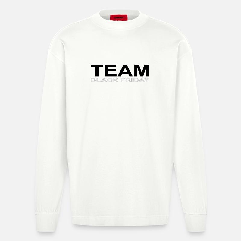 Team Black Friday - Heavyweight Oversized Organic Langarmshirt Made in EU - OFF WHITE